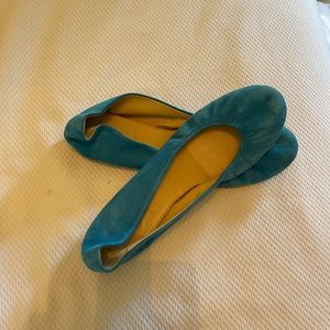 Blue Suede J.Crew Flats